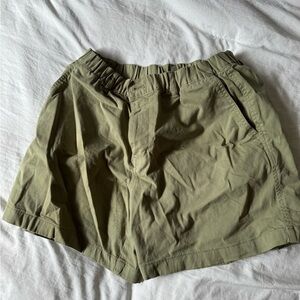 Bearbottom Olive Green Elastic Waist Shorts